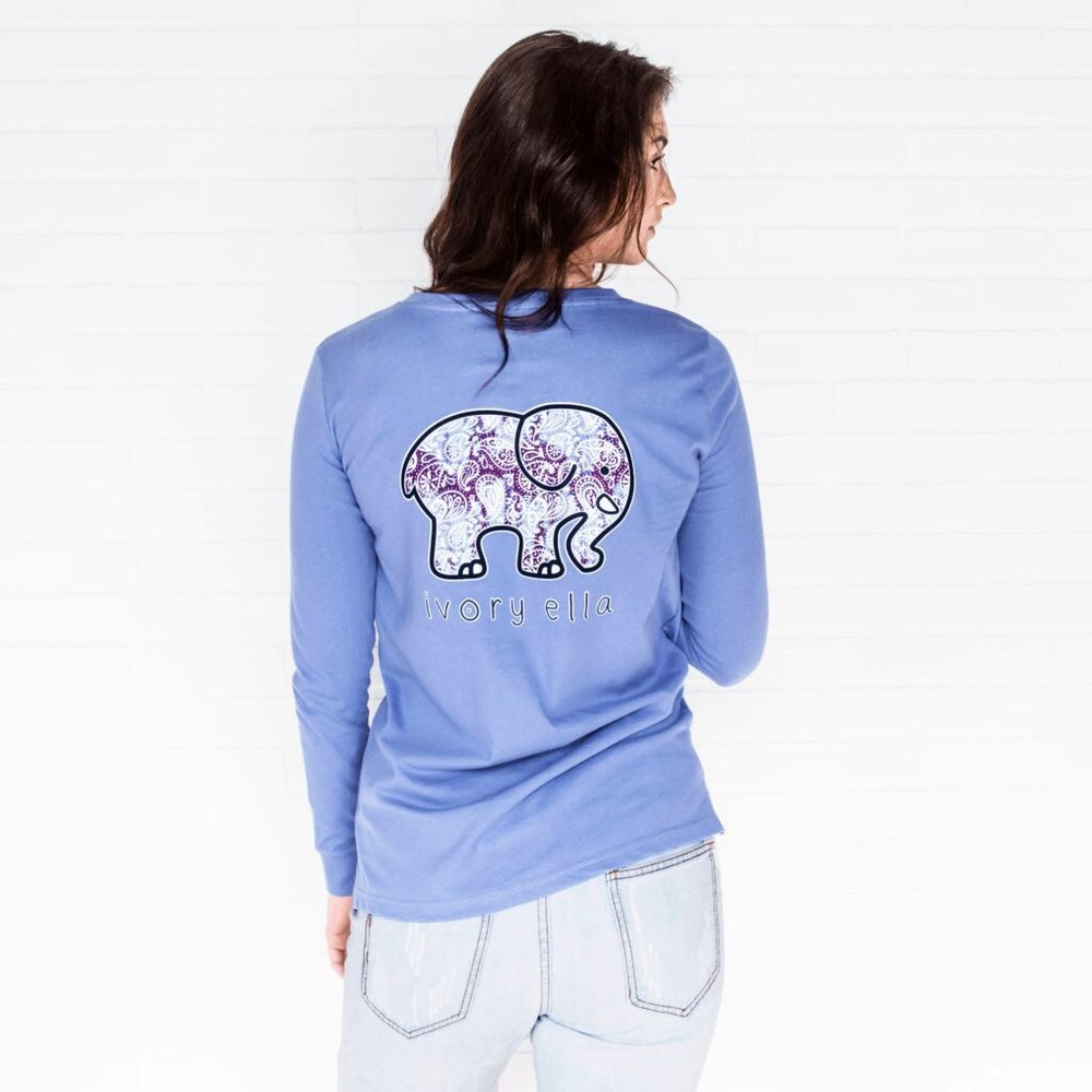Ella Fit Lapis Frosted Paisley Tee
